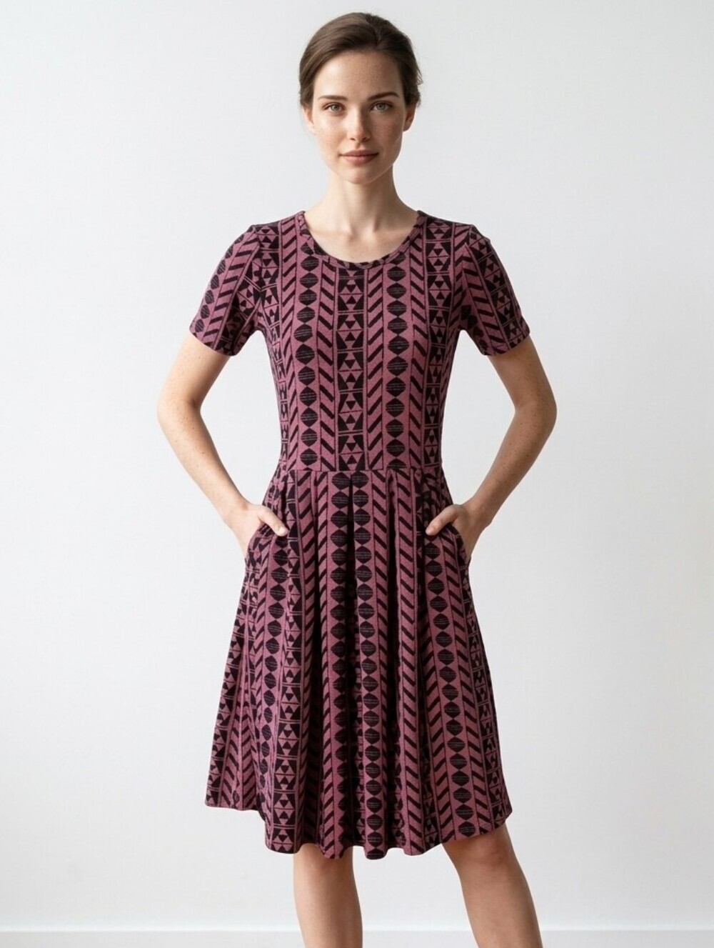 NWT LuLaRoe Amelia Purple and Black Midi Dress ~XXS